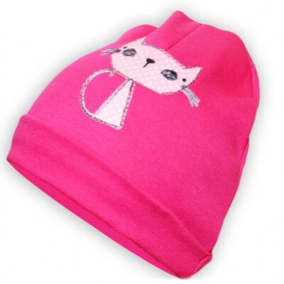 Baby Nellys: Sýtoružová čiapočka s mačičkou