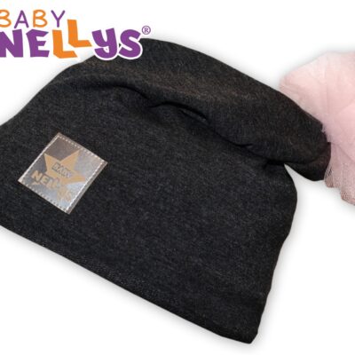 Baby Nellys: Čiapočka Tutu kvetinka (grafitová)