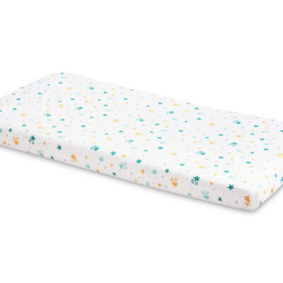 Bavlnená prestieradlo do postieľky 120x60cm - Veselé hviezdičky