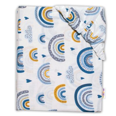 Bavlnená prestieradlo - Dúha, modrá, vel. 140x70 cm