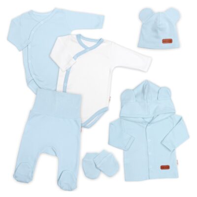 Bavlnená súprava pre bábätko do pôrodnice 6D, Made with love, baby blue, veľ. 62