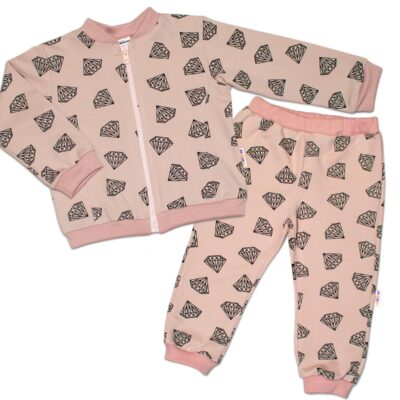 Bavlnená tepláková súprava Baby Nellys ® - Diamant, pudrová, veľ. 62