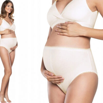 Bavlnené nohavičky Mama maxi, 1ks v balení, béžové, veľ. L