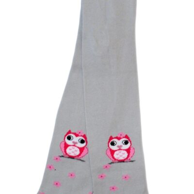 Bavlnené pančucháče Baby Nellys ® - Malá sova šedé, veľ. 104/110