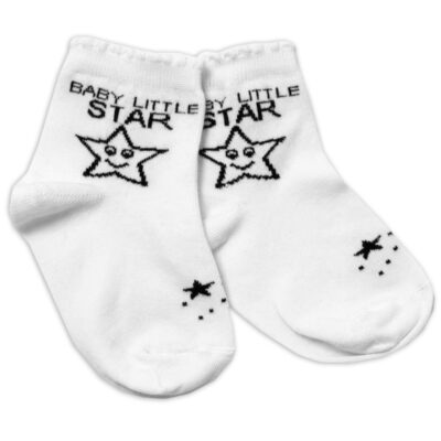 Bavlnené ponožky BabyLittle Star - biele, veľ. 104/116