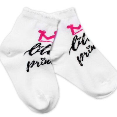 Bavlnené ponožky Little princess - biele, veľ. 104/116