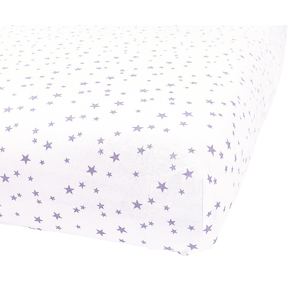 Bavlněné prestieradlo do postielky 60x120cm - biele s mini hviezdičkami