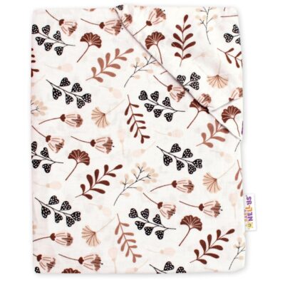 Bavlnené prestieradlo, Lúka, Baby Nellys, biela/béžová, 140x70 cm