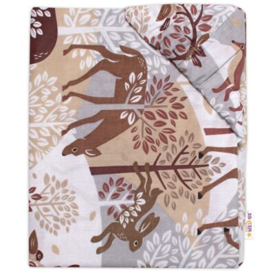 Bavlnené prestieradlo, Wild animals, Baby Nellys, hnedé