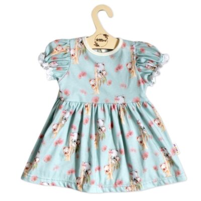 Bavlnené šatôčky s ozdobným rukávom Koala, Baby Nellys, sv. modré