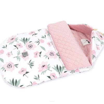 Bavlnený fusak, prešívaný velvet, 48 x 90 cm Kvety ruže, pastel