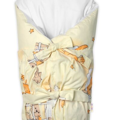 Bavlnený náhradný povlak na zavinovačku 70x77cm, LALLY Medvedík na rebríku, žltý