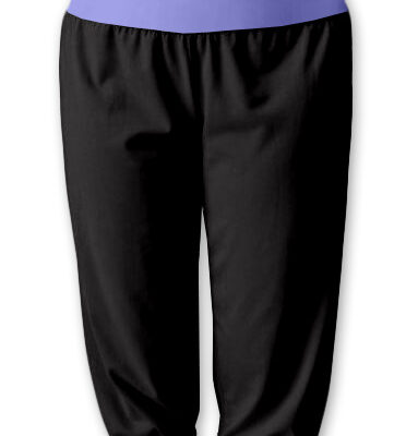 Be MaaMaa Športové 3/4 legíny CAPRI - čierne / lila