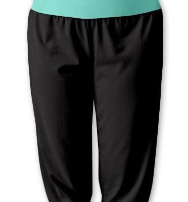 Be MaaMaa Športové 3/4 legíny CAPRI - čierne / mäta