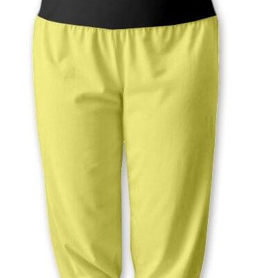 Be MaaMaa Športové 3/4 legíny CAPRI - žltá / čierna