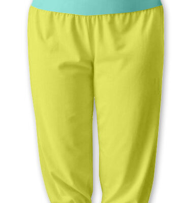 Be MaaMaa Športové 3/4 legíny CAPRI - žltá / mäta