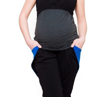 Be MaaMaa Športové, elegantné 3/4 nohavice Tessi - čierne