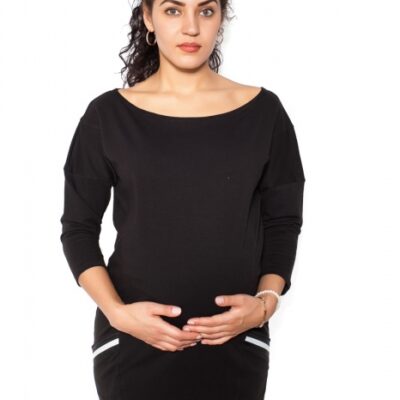 Be MaaMaa Těhotenská šaty Bibi - čierne  - L