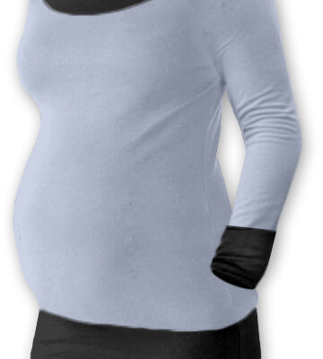 Be MaaMaa Tehotenská tunika DUO - šedá / čierna