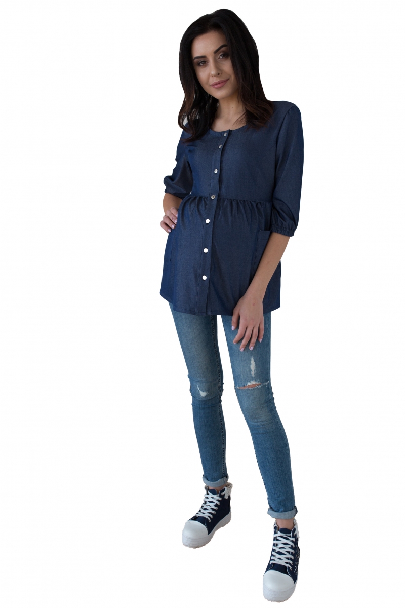 Be MaaMaa Tehotenská tunika Kr. rukáv - granat, vel. L