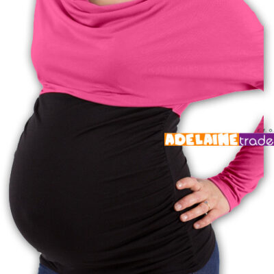 Be MaaMaa Tehotenská tunika VODA DUO - ružovo-čierny