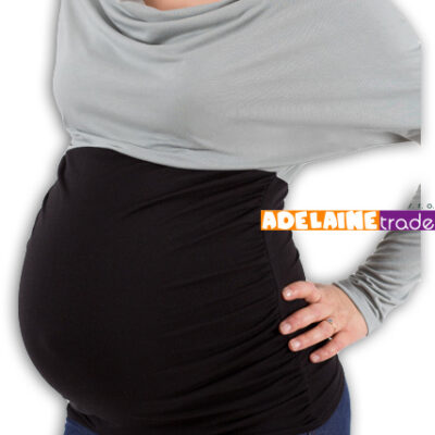 Be MaaMaa Tehotenská tunika VODA DUO - šedo-čierny