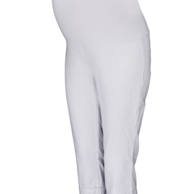 Be MaaMaa Tehotenské 3/4 nohavice s elastickým pásom - biele, vel´. XXL