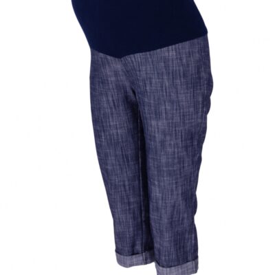 Be MaaMaa Tehotenské 3/4 nohavice s elastickým pásom - granat/melírované