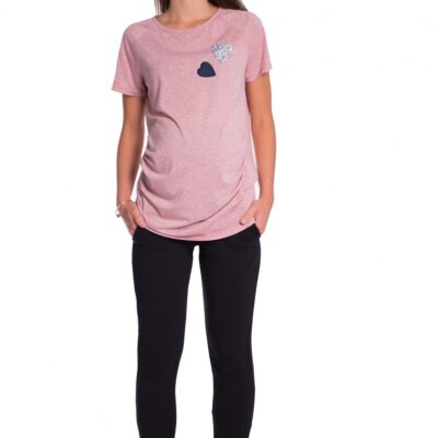 Be MaaMaa Tehotenské 3/4 nohavice s odpárateľným pásom - čierne, vel´. XXL