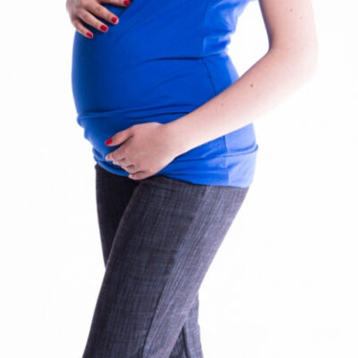 Be MaaMaa Tehotenské a dojčiace tričko s kapucňou, kr. rukáv - tm. modré