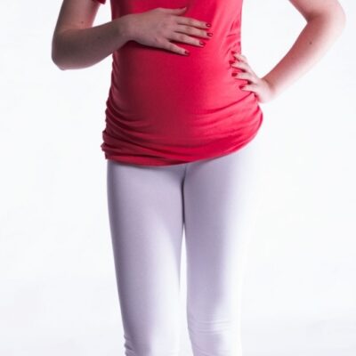 Be MaaMaa Tehotenské farebné legíny 3/4 dĺžky - biela, veľ. XL