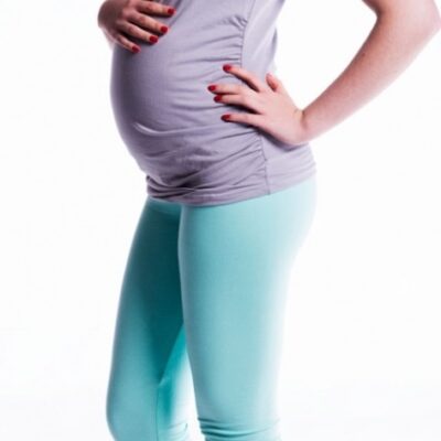 Be MaaMaa Tehotenské farebné legíny 3/4 dĺžky -mätová, veľ. XXL