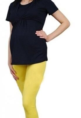 Be MaaMaa Tehotenské farebné legíny 3/4 dĺžky - žltá
