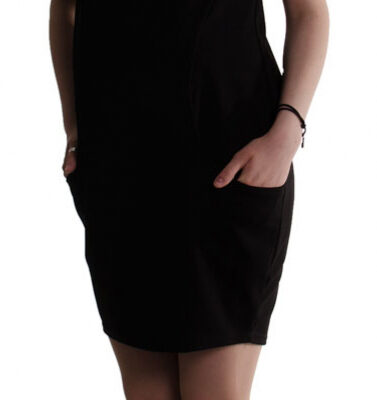 Be MaaMaa Tehotenské letné šaty s vreckami - čierne