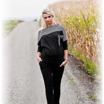 Be MaaMaa Tehotenské nohavice Kaja - čierne, vel. XS