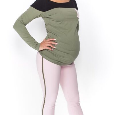 Be MaaMaa Tehotenské nohavice z lampasem - sv. růžové, veľ. M