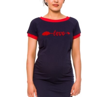 Be MaaMaa Tehotenské šaty Love - teplákové, granát, vel´. L