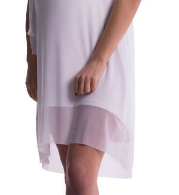 Be MaaMaa Tehotenské šaty sa šifónovým prehozom - biele