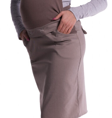 Be MaaMaa Tehotenské šaty / sukne s trakmi - cappucino