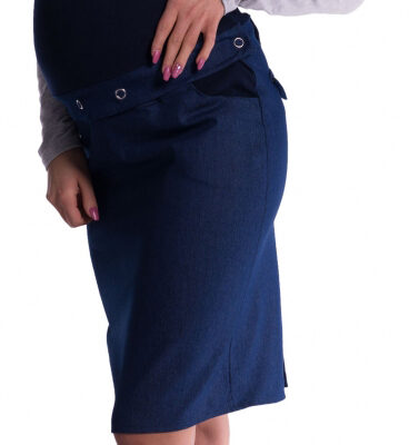 Be MaaMaa Tehotenské šaty / sukne s trakmi - tm. modré