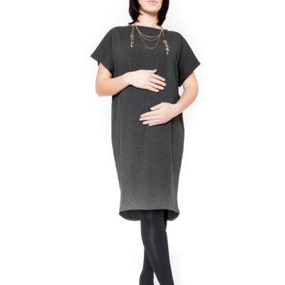 Be MaaMaa Tehotenské šaty / tunika BELLA - grafit