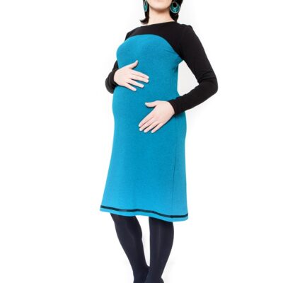 Be MaaMaa Tehotenské šaty / tunika PARIS - tyrkys