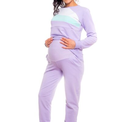 Be MaaMaa Tehotenské tepláky Lila, veľ. M