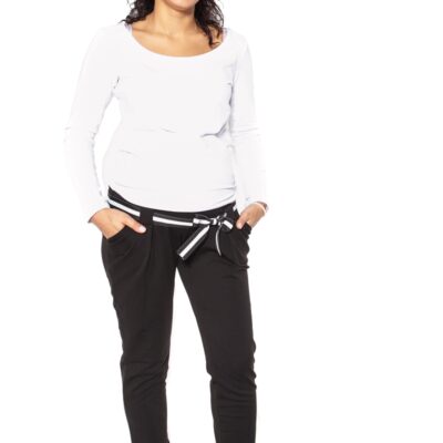 Be MaaMaa Tehotenské tepláky, nohavice MOMY - čierne