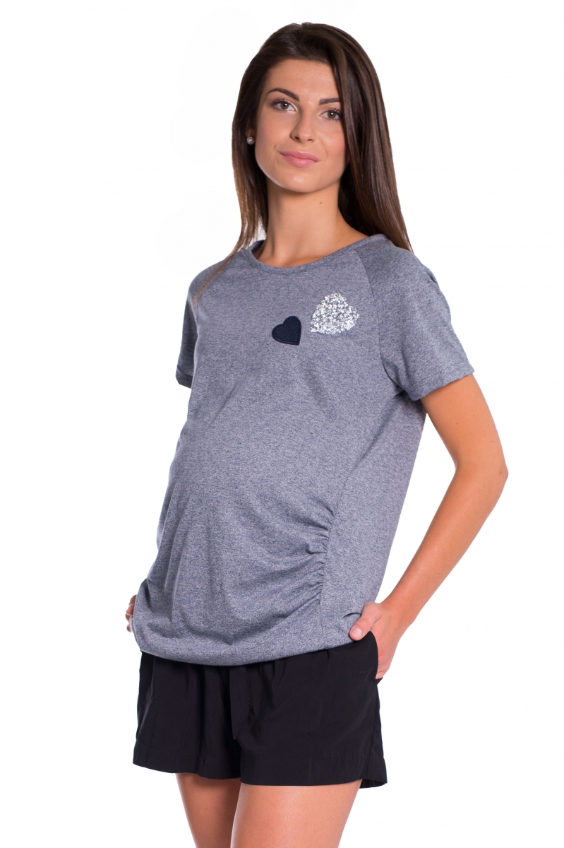 Be MaaMaa Tehotenské tričko kr. rukáv - granat