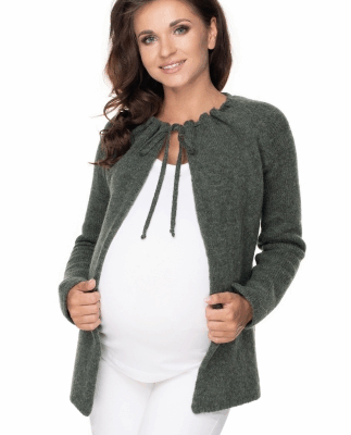 Be MaaMaa: Tehotenský sveter/kardigán (khaki)