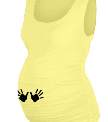 Be MaaMaa Top, tielko Dana s potlačou Nožičiek - žlté, vel´. L/XL