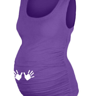 Be MaaMaa Top, tielko Dana s potlačou Ručičiek - fialová, vel. L/XL