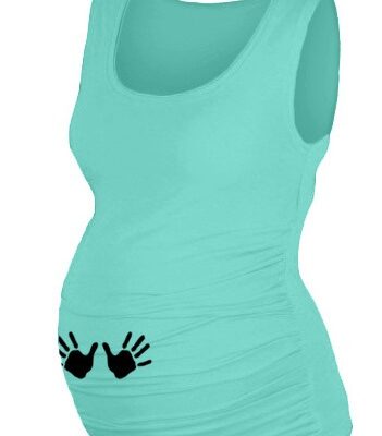 Be MaaMaa Top, tielko Dana s potlačou Ručičiek - mäta, veľ. S/M