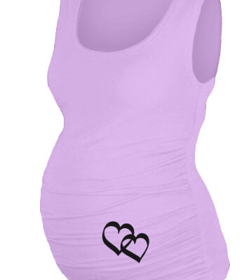 Be MaaMaa Top, tielko Dana s potlačou srdiečok - lila, vel´. L/XL
